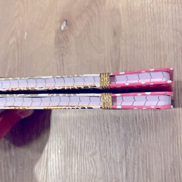 NEW Lot of 2x Notebooks - Gold Bursts w/ Pink & Shimmery Strap - Keeps secure! - Picture 7 of 8